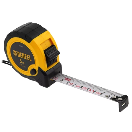 Рулетка Denzel 5м х 19мм, двухкомп. корпус, кнопка-пауза, 31542 купить в Когалыме