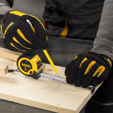 Рулетка Denzel 5м х 19мм, двухкомп. корпус, кнопка-пауза, 31542 купить в Когалыме