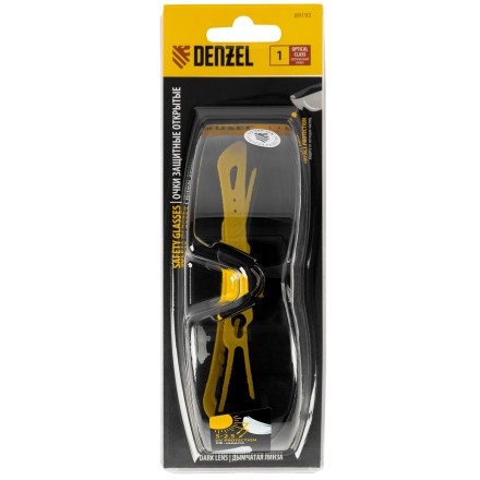 Очки защитные открытые Denzel 89193, поликарбонатные, дымчатая линза, 2х комп.дужки купить в Когалыме