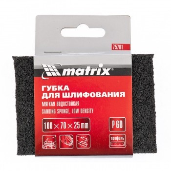 Губка для шлифования 100 х 70 х 25 мм мягкая P100 MATRIX 75703 купить в Когалыме