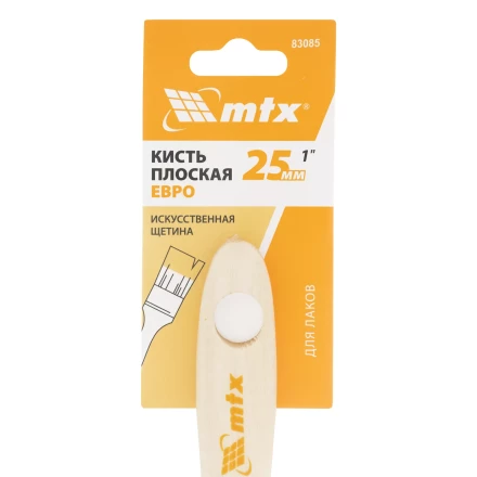 Кисть плоская для лаков "Евро" 1", искусственная щетина, деревянная ручка MTX 83085 купить в Когалыме