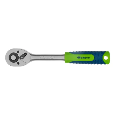 Ключ-трещотка 3/8", 45 зубьев, с быстрым сбросом, матовый хром Сибртех 14022 купить в Когалыме