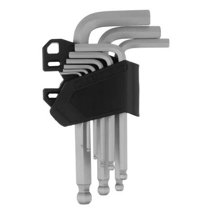 Набор ключей имбусовых, HEX, 1,5-10 мм, CrV, 9 шт., с шаром Сибртех 123627 купить в Когалыме