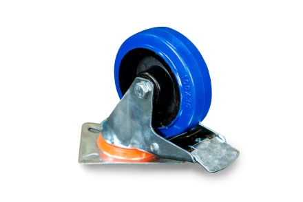 Колесо поворотное из эластичной резины MW70 100 мм с тормозом 1024402 купить в Когалыме