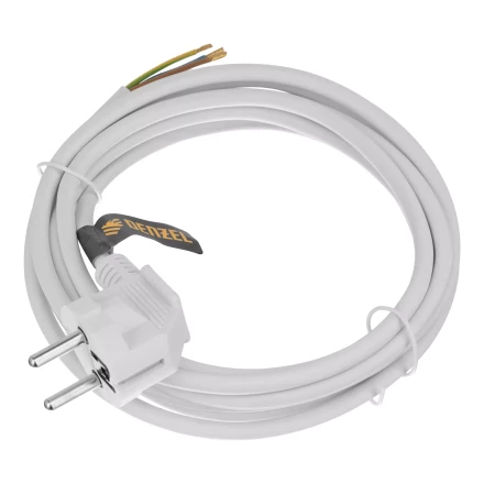 Шнур сетевой Denzel Energy Series, ПВС, 3 м, 3 x 1 мм, с неразборной вилкой, белый, 3 м, 37666 купить в Когалыме
