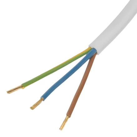 Шнур сетевой Denzel Energy Series, ПВС, 3 м, 3 x 1 мм, с неразборной вилкой, белый, 3 м, 37666 купить в Когалыме