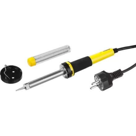 Паяльник с двухкомпонентной рукояткой и долговечным жалом, STAYER "PROFI" PROTerm, 55300-60, в комплекте (припой и подставка), 60 Вт, конус 55300-60 купить в Когалыме