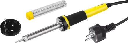 Паяльник с двухкомпонентной рукояткой и долговечным жалом, STAYER "PROFI" PROTerm, 55300-60, в комплекте (припой и подставка), 60 Вт, конус 55300-60 купить в Когалыме