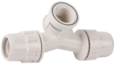 Штуцер с гайкой ЗУБР ШиреФит - внутренняя резьба - штуцер с гайкой 16 мм - 1/2? - 16 мм переходной тройник со смещением 51504-16-1/2-16 купить в Когалыме