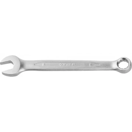 Ключ ЗУБР "ПРОФИ" гаечный комбинированный, Cr-V сталь, хромированный, 8мм 27022-08 купить в Когалыме