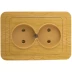 Розетка СВЕТОЗАР "ГАММА" без заземления, двойная, цвет ольха,16А/~250В SV-54102-A купить в Когалыме