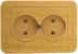 Розетка СВЕТОЗАР "ГАММА" без заземления, двойная, цвет ольха,16А/~250В SV-54102-A купить в Когалыме