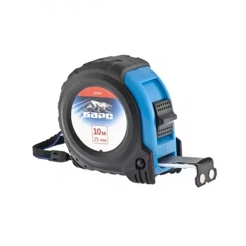 Рулетка Вектор 10 м х 25 мм, утолщенное полотно, магнитный зацеп, обрезиненный корпус  БАРС 32544 купить в Когалыме