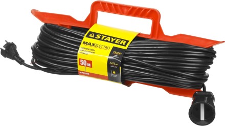 Удлинитель электрический &quot;MAXElectro&quot; на рамке, 50 м, 1 гнездо, STAYER 55018-50 купить в Когалыме