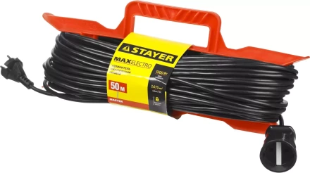Удлинитель электрический "MAXElectro" на рамке, 50 м, 1 гнездо, STAYER 55018-50 купить в Когалыме