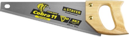 Ножовка многоцелевая компактная (пила) COBRA TOOLBOX 350 мм,11 TPI, прямой мелкий зуб, точный рез вдоль и поперек волокон разных материалов, STAYER 1515-35 купить в Когалыме