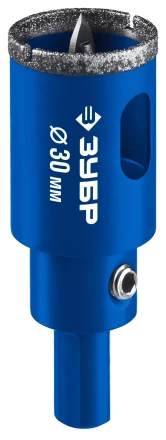 ЗУБР АГК d 30 мм (центр. сверло, трехгр. хвост, Р60), Алмазная коронка, Профессионал (29850-30) купить в Когалыме