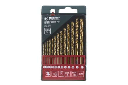 Набор сверл HAMMER No3 13шт. 1,5-6,5мм купить в Когалыме
