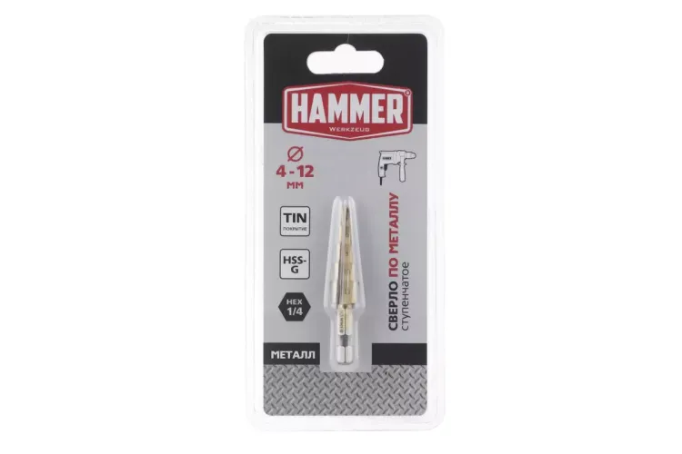 Сверло по металлу HAMMER Ф12х65мм (DR MT 4,0-12,0мм*151/101мм) купить в Когалыме