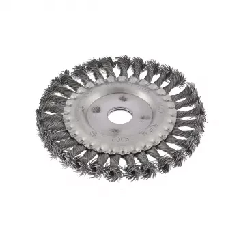 Щетка для УШМ 150 мм посадка 22,2 мм плоская крученая металлическая проволока СИБРТЕХ 746347 купить в Когалыме