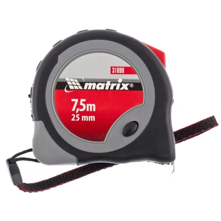 Рулетка автоматическая фиксация двухкомпонентный корпус сертификация СЕ 7,5 м х 25 мм MTX 325579 купить в Когалыме
