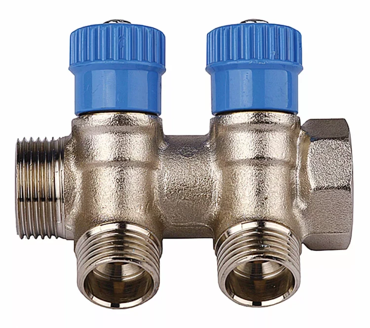 Коллектор GENERAL FITTINGS для холодной воды, вентили, никелированная латунь, вход 3/4" - 4 выхода 1/2" 51046-3/4-1/2-CT4 купить в Когалыме