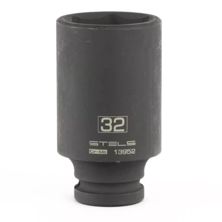 Головка ударная удлиненная шестигранная 32мм 1/2" CrMo  Stels 13952 купить в Когалыме
