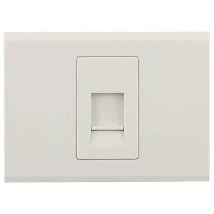 Розетка СВЕТОЗАР "ЭФФЕКТ" телефонная, одинарная, без вставки и рамки, цвет бежевый SV-54417-B купить в Когалыме