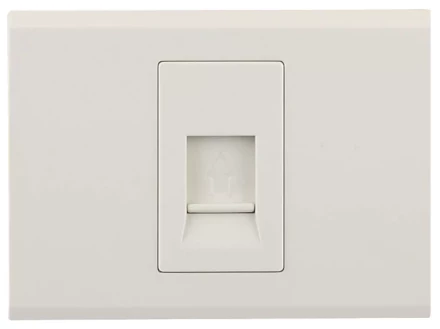 Розетка СВЕТОЗАР "ЭФФЕКТ" телефонная, одинарная, без вставки и рамки, цвет бежевый SV-54417-B купить в Когалыме