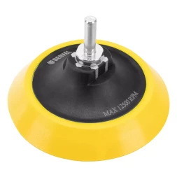 Тарелка опорная для дрели и УШМ с липучкой, 115 мм, мягкая, с адаптером c М14 на d8 Denzel 76247