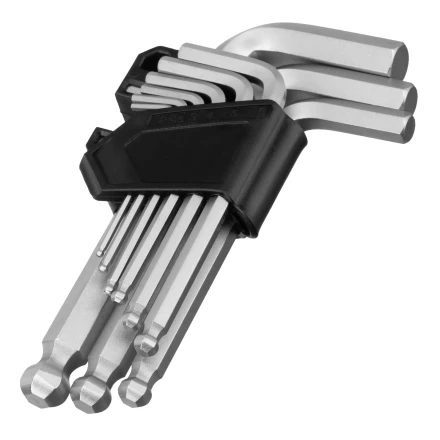 Набор ключей имбусовых, HEX, 2-12 мм, CrV, 9 шт., с шаром Сибртех 123637 купить в Когалыме