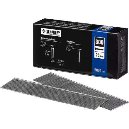 Гвозди тип 300, 25 мм, особотвердые, ЗУБР "ПРОФЕССИОНАЛ" 31830-25, 5000 шт 31830-25 купить в Когалыме