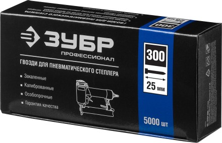 Гвозди тип 300, 25 мм, особотвердые, ЗУБР &quot;ПРОФЕССИОНАЛ&quot; 31830-25, 5000 шт 31830-25 купить в Когалыме