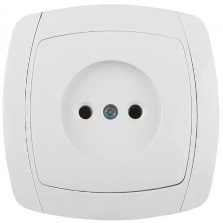 Розетка СВЕТОЗАР "CITY LIGHT" одинарная в сборе, без заземления, цвет белый, 16А/~250В SV-54200-W купить в Когалыме