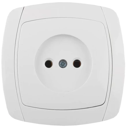 Розетка СВЕТОЗАР "CITY LIGHT" одинарная в сборе, без заземления, цвет белый, 16А/~250В SV-54200-W купить в Когалыме