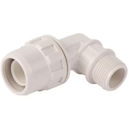 Муфта ЗУБР "ШиреФит" соединительная угловая 90°, "штуцер с гайкой - внешняя резьба", 20мм-1/2" 51465-20-1/2 купить в Когалыме