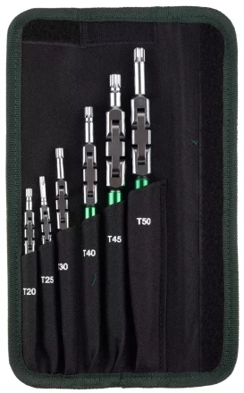 Набор ключей имбусовых KRAFTOOL "INDUSTRIE", Cr-Mo сталь(S2), шарнирная конструкция, TORX, 6шт, в чехле 27453-H6 купить в Когалыме