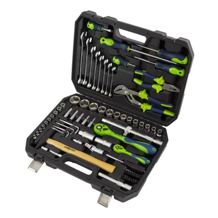 Набор инструментов 76 предметов CrV, 1/2", 1/4" Сибртех 13528 купить в Когалыме