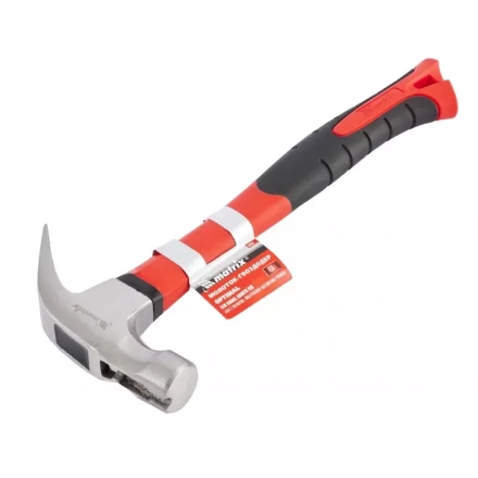 Молоток-гвоздодер ''optimal'' 450 г боек c магнитом фибергласовая обрезиненная рукоятка MATRIX 10454 купить в Когалыме