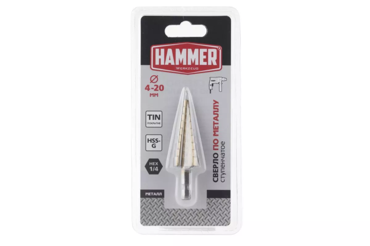 Сверло по металлу HAMMER Ф20х75мм (DR MT ST 4,0-20,0 мм*75/8мм) купить в Когалыме