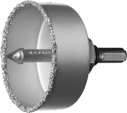 Коронка-чашка ЗУБР "ПРОФЕССИОНАЛ" c карбид-вольфрамовым нанесением, 67 мм, высота 25 мм, в сборе с державкой и сверлом 33360-067_z01 купить в Когалыме