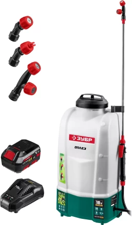 ЗУБР 15 л, 1 АКБ 4 А·ч, аккумуляторный опрыскиватель (ОПЛ-15-41) купить в Когалыме