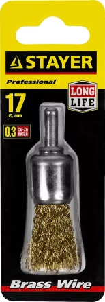 STAYER "PROFESSIONAL". Щетка кистевая для дрели, витая стальная проволока 0,3мм, 17мм 35113-17 купить в Когалыме