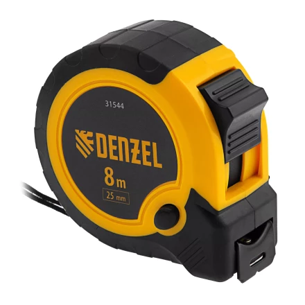 Рулетка Denzel 8м х 25мм, двухкомп. корпус, кнопка-пауза, 31544 купить в Когалыме