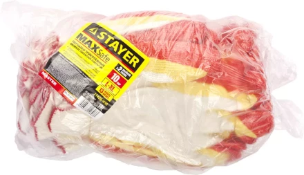 Перчатки STAYER "МASTER" MaxSafe трикотажные, двойная обливная ладонь из латекса, х/б, 13 класс, L-XL, 10 пар 11409-H10 купить в Когалыме