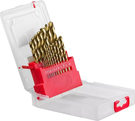 Набор свёрл по металлу с покр. нитрид титана ЗУБР ТИТАН, 29617-H19, в пласт боксе, HSS 1-10мм, 19 шт 29617-H19 купить в Когалыме