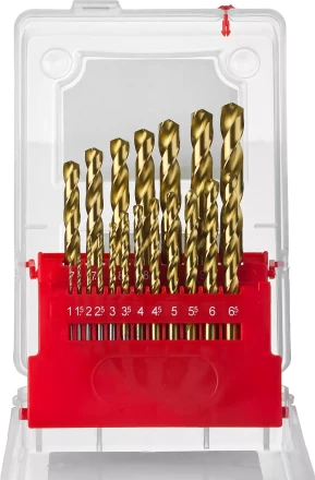 Набор свёрл по металлу с покр. нитрид титана ЗУБР ТИТАН, 29617-H19, в пласт боксе, HSS 1-10мм, 19 шт 29617-H19 купить в Когалыме