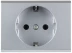 Розетка СВЕТОЗАР "ЭФФЕКТ" с заземлением, одинарная, без вставки и рамки, светло-серый металлик, 16А/~250В SV-54400-SM купить в Когалыме