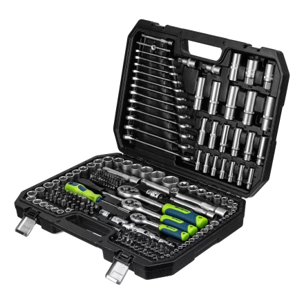 Набор инструментов Сибртех 14170, 1/2", 3/8", 1/4", пластиковый кейс 215 предм. купить в Когалыме