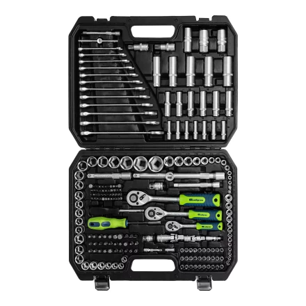 Набор инструментов Сибртех 14170, 1/2", 3/8", 1/4", пластиковый кейс 215 предм. купить в Когалыме